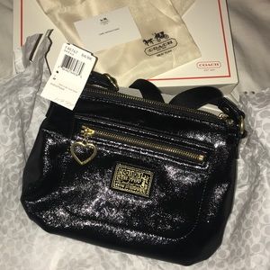 Black Patent Coach Purse